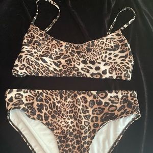 Leopard Bikini with coverup skirt NWT